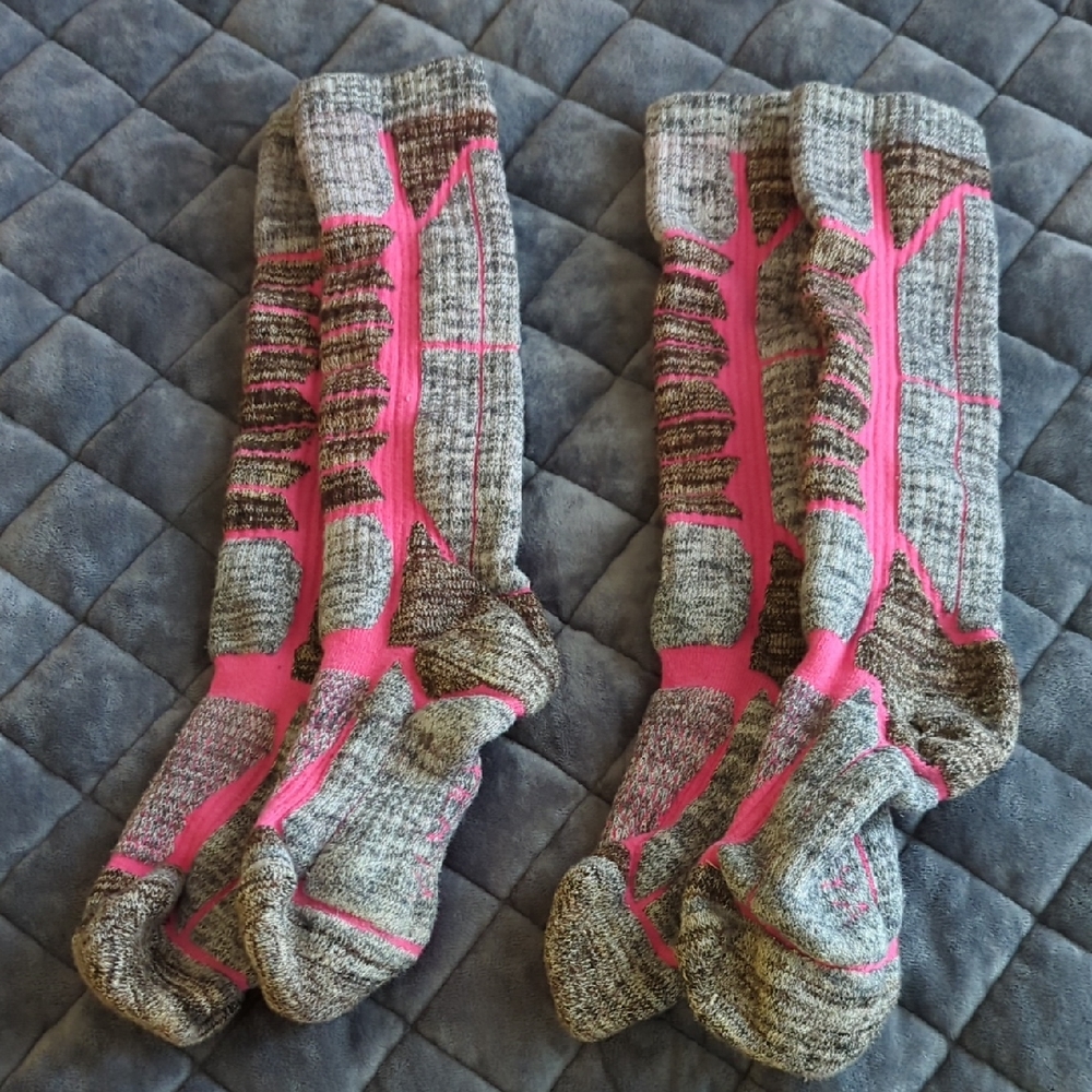 Gray and Pink Men's Socks